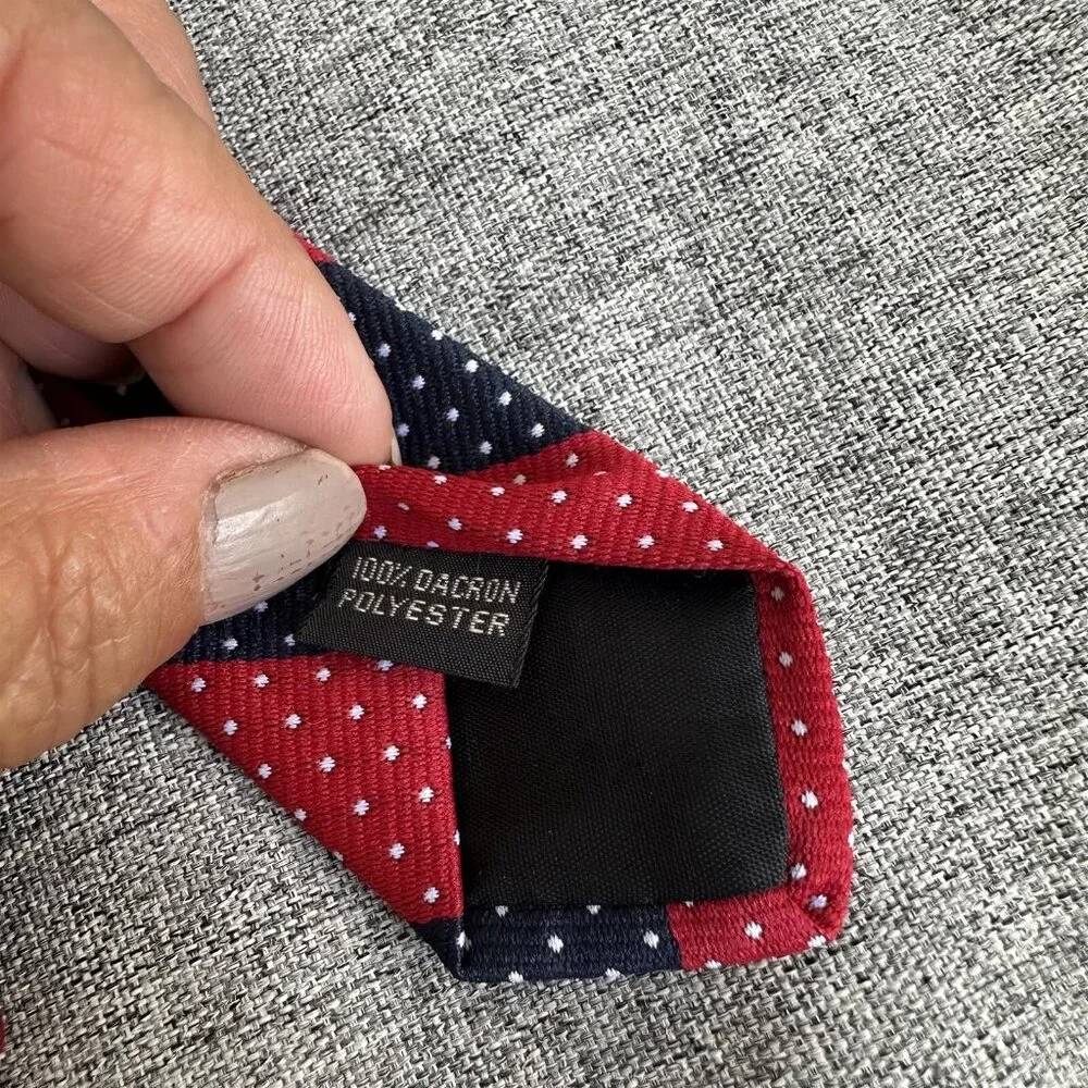 Vintage Tie Andhurst Mens Necktie Red White Blue Diagonal Mod Patriotic